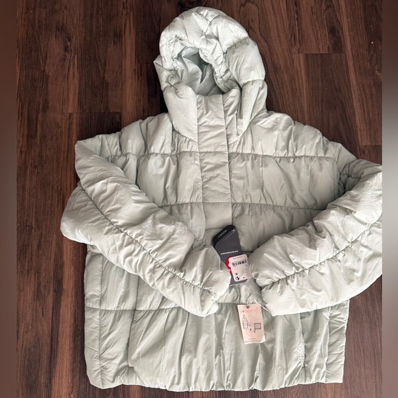 Free People Polly Puffer Pullover in Green Tea - Picture 10 of 10